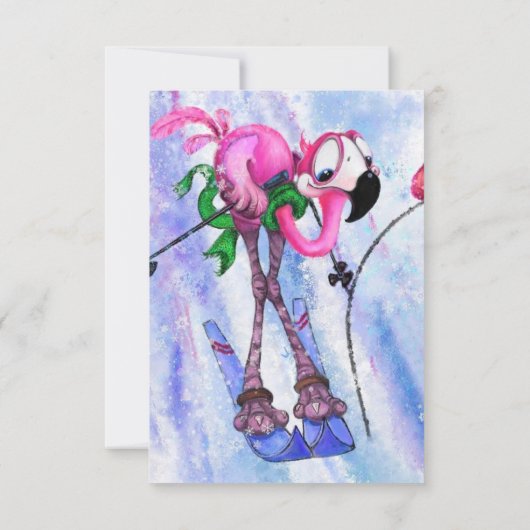 メリークリスマス – おもしろいピンクフラミンゴスキーヤー – おもしろい (裏面)