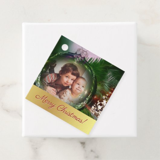 メリークリスマス!おもしろいボーブル写真枠ギフトラベル フェイバータグ (インサイチュ)