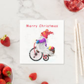 メリークリスマス – おもしろい格言、自転車と贈り物  スタンダードカクテルナプキン (インサイチュ)