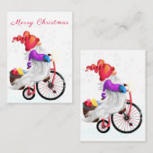 メリークリスマス – おもしろい自転車とギフトとの格言 ノートカード (正面/裏面)