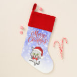 メリークリスマス おもしろい| Cat in a Santa Hat Pet クリスマスストッキング<br><div class="desc">このク忘れリスマスに毛皮のベビーするな！サンタ帽をかぶった愛らしい猫が登場し、メリークリスマスを望むおもしろいこの7 x 19インチのクリスマスストッキングが大好き。プリントは前面のみ。</div>