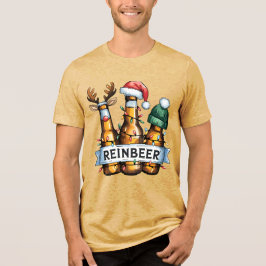メリークリスマス おもしろトナカイビールTシャツ メンズ トライブレンドＴシャツ