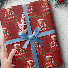 メリークリスマス おもしろトランプ サンタ帽子 クリスマスグッズ ラッピングペーパー