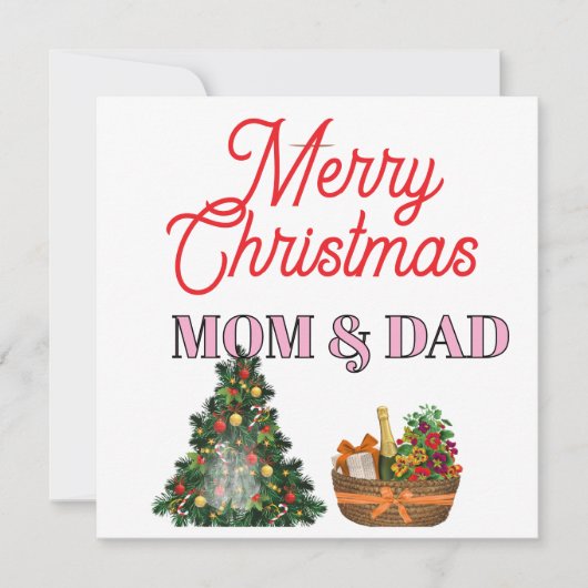 メリークリスマス お父さん お母さん カード (正面)