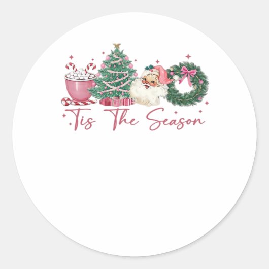 メリークリスマス お茶目なXmas コーヒー ラウンドシール (正面)
