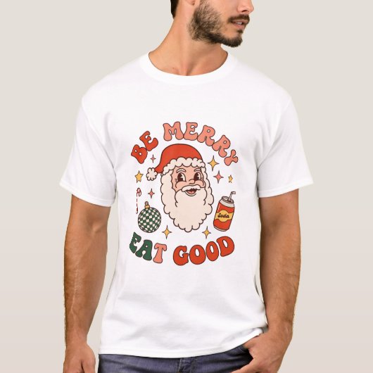 メリークリスマス お菓子の杖 サンタのソーダ Tシャツ (正面)