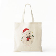 メリークリスマス かわいいお化けのホットココアTシャツ