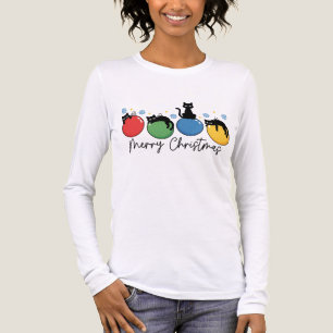 メリークリスマス かわいいクリスマスキャット ビューブル トライブレンドTシャツ