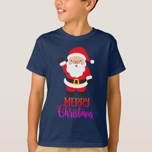 メリークリスマス |かわいいサンタクロース Tシャツ (正面)