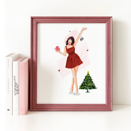 メリークリスマス かわいいスケッチ ポスター