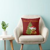 メリークリスマス かわいいテディベア クッション (椅子)