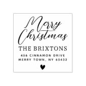 メリークリスマス&かわいいハート差出人住所 ラバースタンプ (インプリント)