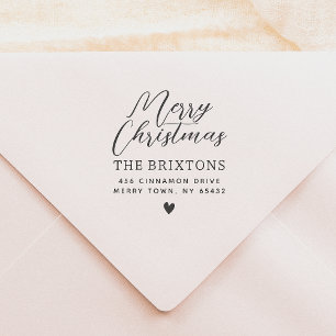 メリークリスマス&かわいいハート差出人住所 ラバースタンプ