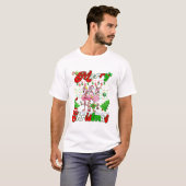 メリークリスマス かわいいフラミンゴ Tシャツ (正面フル)