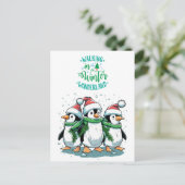 メリークリスマス かわいいペンギン シーズンポストカード (スタンド正面)