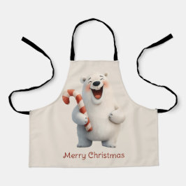 メリークリスマス かわいいホッキョクグマ デザイン エプロン