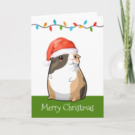 メリークリスマス かわいいモルモット サンタ シーズンカード