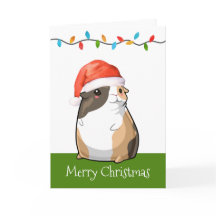 メリークリスマス かわいいモルモット サンタ