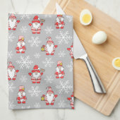 メリークリスマス |かわいい冬のスノーフレーク格言 キッチンタオル (四つ折り)