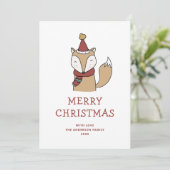 メリークリスマス.かわいい冬の森のキツネ シーズンカード (スタンド正面)