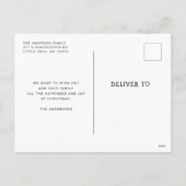 メリークリスマス.かわいい冬の森のキツネ シーズンポストカード (裏面)