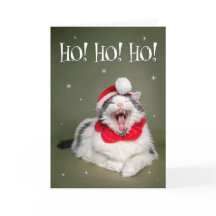 メリークリスマス かわいい猫のユーモアたっぷりのホホホ
