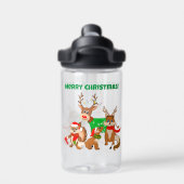 メリークリスマス!かわいい鹿とキツネ&チムンク ウォーターボトル (背面)