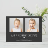 メリークリスマス | かわいい黒(ハート2枚) シーズンカード (スタンド正面)