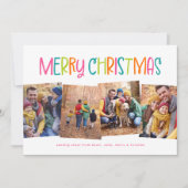 メリークリスマス かわいい 明るい 楽しい 4枚の写真 シーズンカード (正面)
