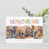 メリークリスマス かわいい 明るい 楽しい 4枚の写真 シーズンカード (スタンド正面)