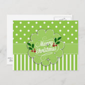 メリークリスマス、かわいらし水玉模様 ポストカード (正面/裏面)