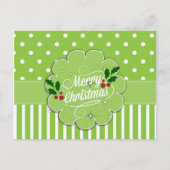 メリークリスマス、かわいらし水玉模様 ポストカード (正面)