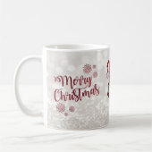 メリークリスマス、きらめくボケ赤いノームたち コーヒーマグカップ (左)