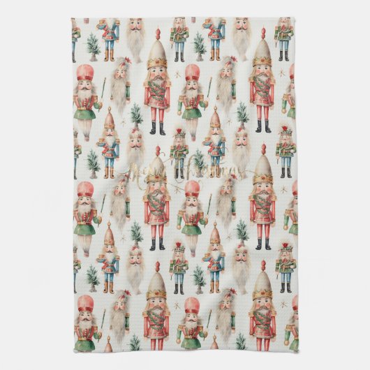 メリークリスマス　くるみ割り人形のホリデー キッチンタオル (縦)