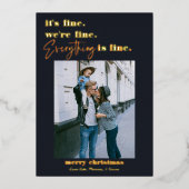 メリークリスマス |すべて素晴らしは休おもしろい休 箔シーズンカード (正面)