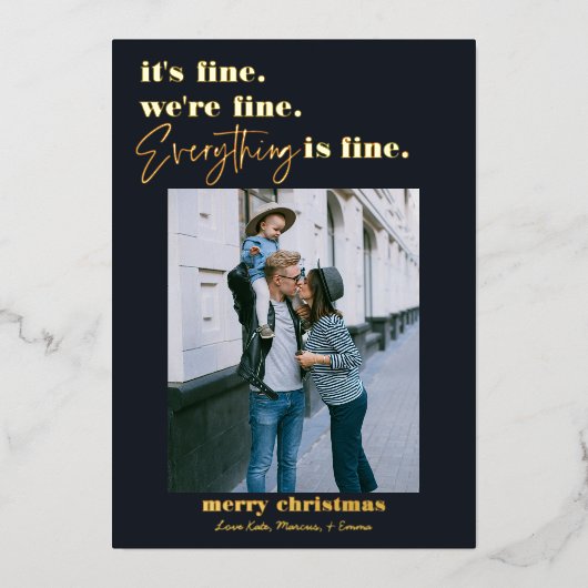 メリークリスマス |すべて素晴らしは休おもしろい休 箔シーズンカード (正面)