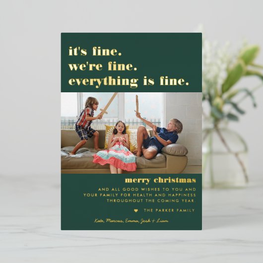 メリークリスマス |すべて素晴らしは休おもしろい休 箔招待状 (立ち正面)