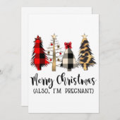 メリークリスマス　そして私は妊娠中　妊娠発表 シーズンカード (正面/裏面)