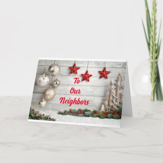 メリークリスマス/とても幸せな新年*隣人* シーズンカード (正面)