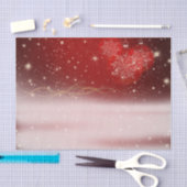 "メリークリスマス"のきらめく夜およびオーナメント 薄葉紙 (クラフト)