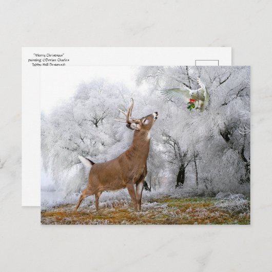 「メリークリスマス」のはがき ポストカード (正面/裏面)
