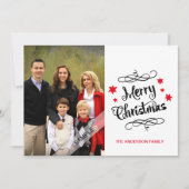 "メリークリスマス"のタイポグラフィのパーソナライズな写真 シーズンカード (正面)
