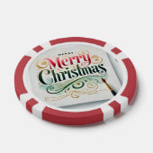 「メリークリスマス」のデザインを持つ商品 ポーカーチップ (シングル)
