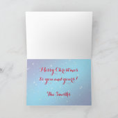 "メリークリスマス"のバイクもしくは自転車に乗る人サンタ シーズンカード (内部)