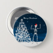 "メリークリスマス"の冬の場面及び骨組 缶バッジ (正面&裏面)