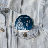 "メリークリスマス"の冬の場面及び骨組 缶バッジ (インサイチュ)