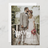 メリークリスマス | の結婚写真クリスマスカード サンキューカード (正面/裏面)