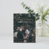 メリークリスマス|の金ゴールドの点の休日の写真の郵便はがき 案内ポストカード (スタンド正面)