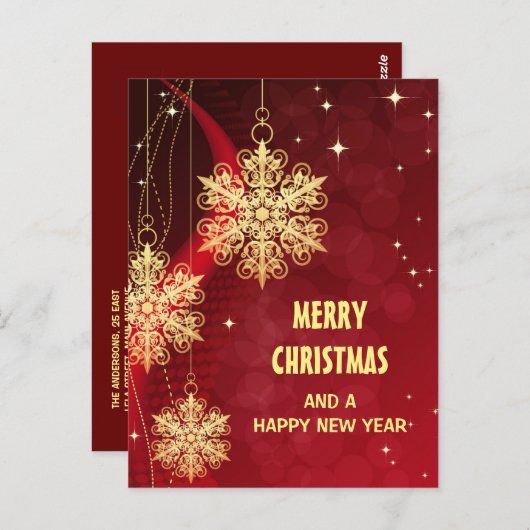 「メリークリスマス」はがきこパーソナライズされたき ポストカード (正面/裏面)