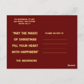 「メリークリスマス」はがきこパーソナライズされたき ポストカード (裏面)